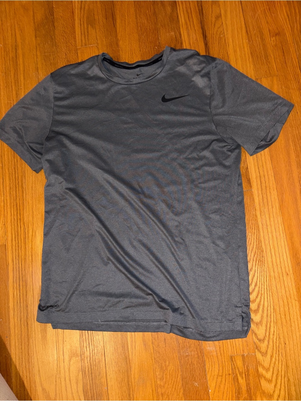Nike Short Sleeve Crew Tee — Charcoal Gray with Black Swoosh